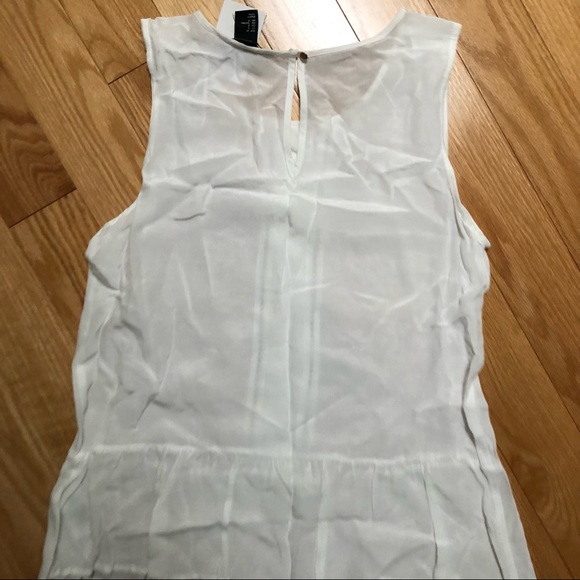 NWT H&M Silky, Sheer White Short-Sleeved Blouse with Peplum Waist - Picture 5 of 7